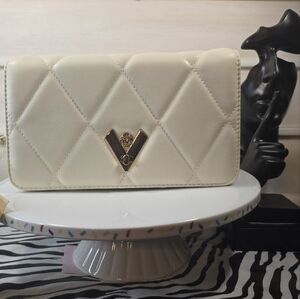Elegant Cream Quilted  Valentino Orlandi Women's Bag